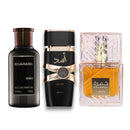 Kit Premium Lataffa – Bhaarara King (Caja) + Asad + Khamrah (Perfumes Árabes Originales)